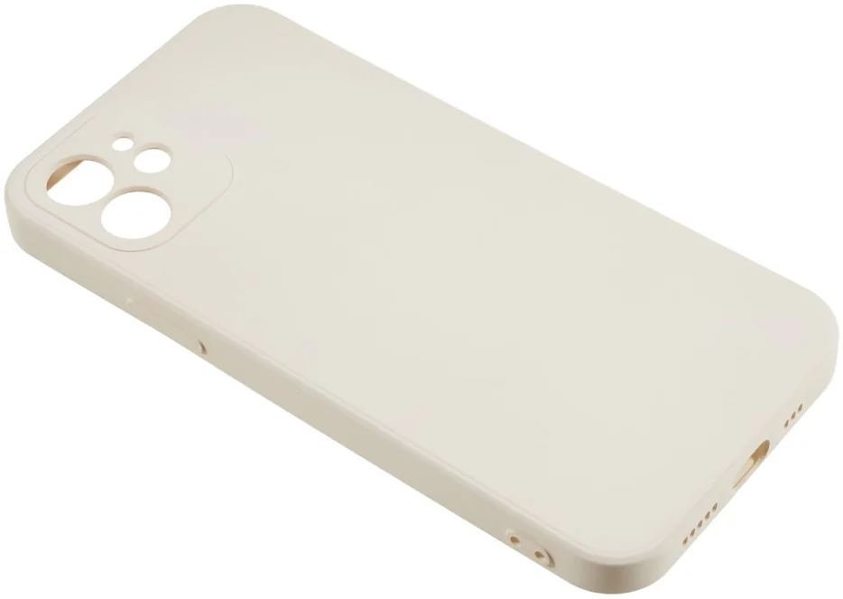 Apple iPhone 12 Hoesje met Camera Bescherming Dun TPU Back Cover Beige afbeelding 4