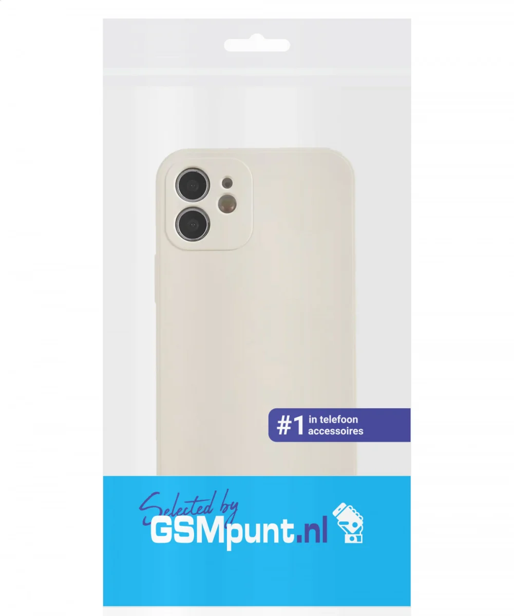 Apple iPhone 12 Hoesje met Camera Bescherming Dun TPU Back Cover Beige afbeelding 6