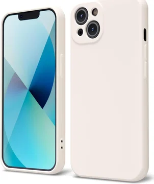 Apple iPhone 13 Hoesje met Camera Bescherming Dun TPU Back Cover Beige