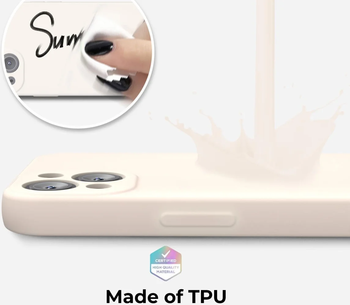 Apple iPhone 13 Hoesje met Camera Bescherming Dun TPU Back Cover Beige afbeelding 3