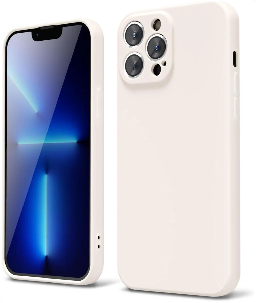 Apple iPhone 13 Pro Max Hoesje met Camera Bescherming Dun TPU Beige afbeelding 1