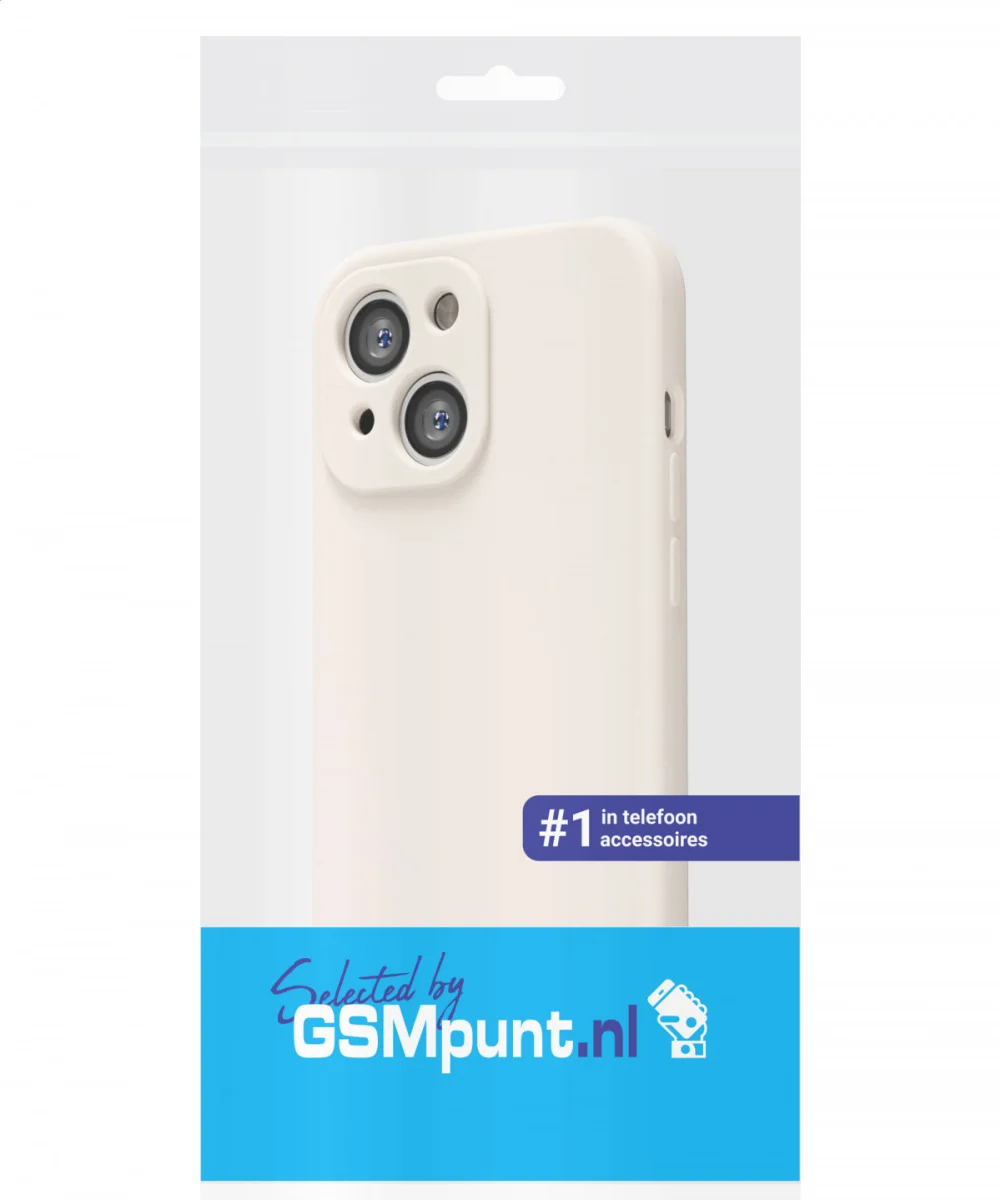 Apple iPhone 14 Hoesje met Camera Bescherming Dun TPU Back Cover Beige afbeelding 7