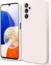 Samsung Galaxy A14 Hoesje Camera Bescherming Dun TPU Back Cover Beige afbeelding