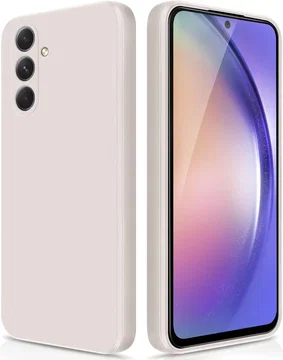 Samsung Galaxy A54 Hoesje Camera Bescherming Dun TPU Back Cover Beige