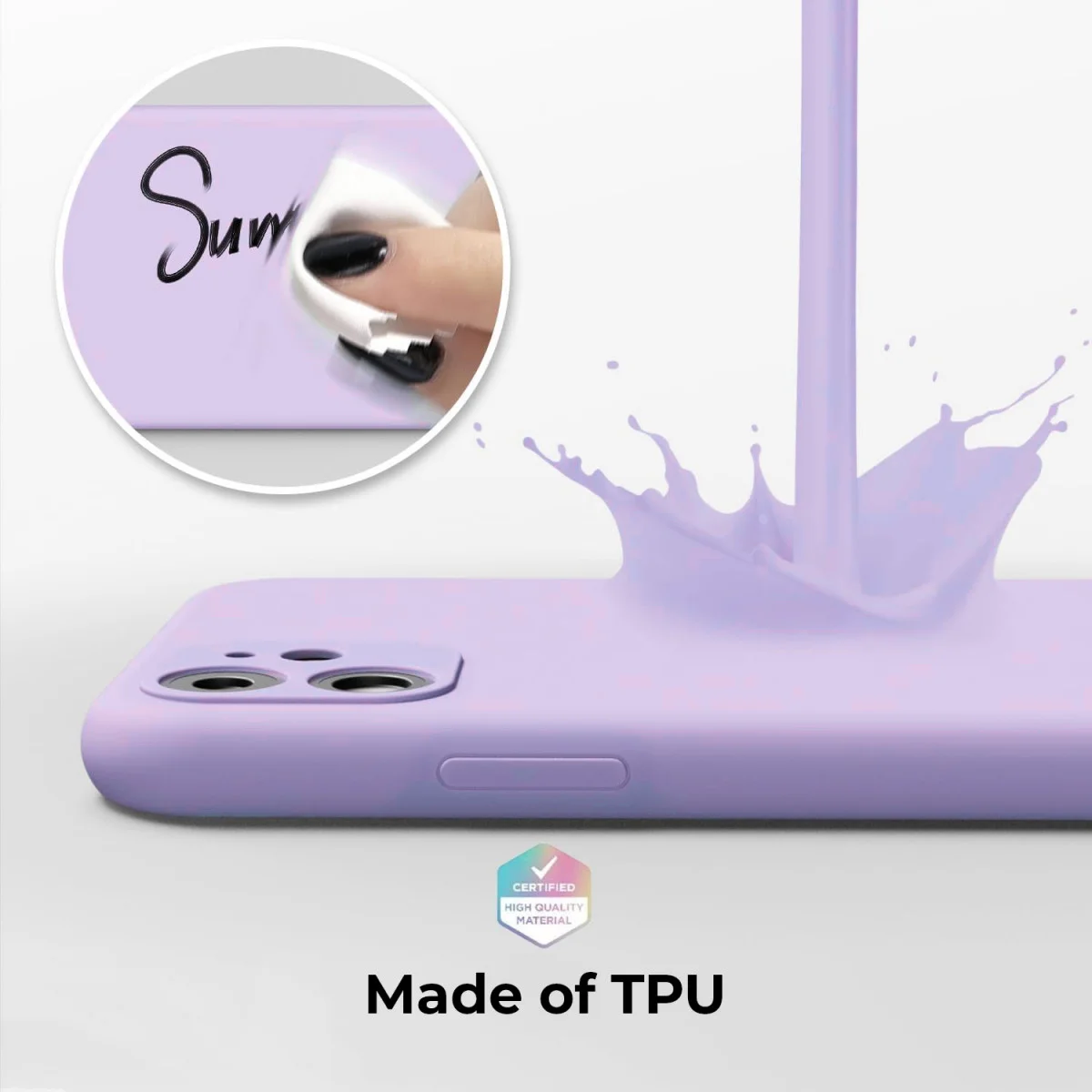 Apple iPhone 11 Hoesje met Camera Bescherming Dun TPU Back Cover Lila afbeelding 3