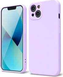 Apple iPhone 13 Hoesje met Camera Bescherming Dun TPU Back Cover Lila afbeelding