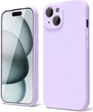 Apple iPhone 15 Hoesje met Camera Bescherming Dun TPU Back Cover Lila