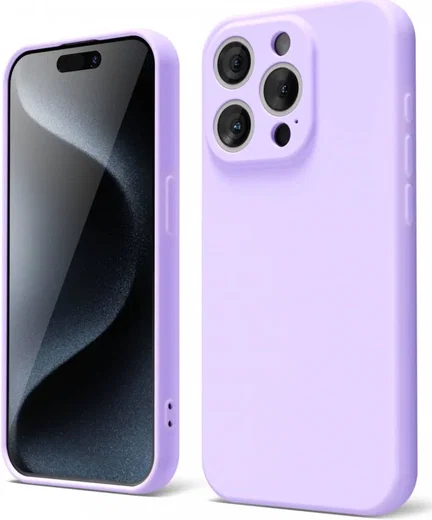 Apple iPhone 15 Pro Hoesje Camera Bescherming Dun TPU Back Cover Lila afbeelding 1