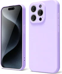 Apple iPhone 15 Pro Hoesje Camera Bescherming Dun TPU Back Cover Lila afbeelding