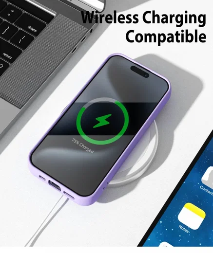 Apple iPhone 15 Pro Hoesje Camera Bescherming Dun TPU Back Cover Lila afbeelding 6