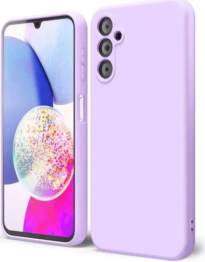 Samsung Galaxy A14 Hoesje Camera Bescherming Dun TPU Back Cover Lila afbeelding 1