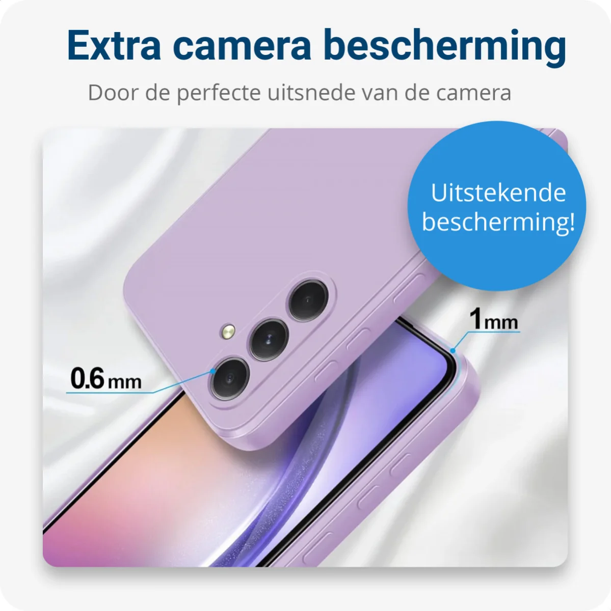 Samsung Galaxy A54 Hoesje Camera Bescherming Dun TPU Back Cover Lila afbeelding 4