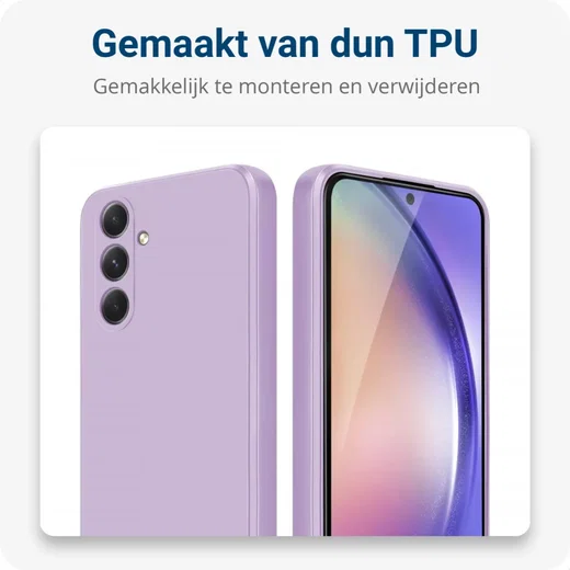 Samsung Galaxy A54 Hoesje Camera Bescherming Dun TPU Back Cover Lila afbeelding 5