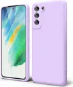 Samsung Galaxy S21 FE Hoesje met Camera Bescherming Dun TPU Lila
