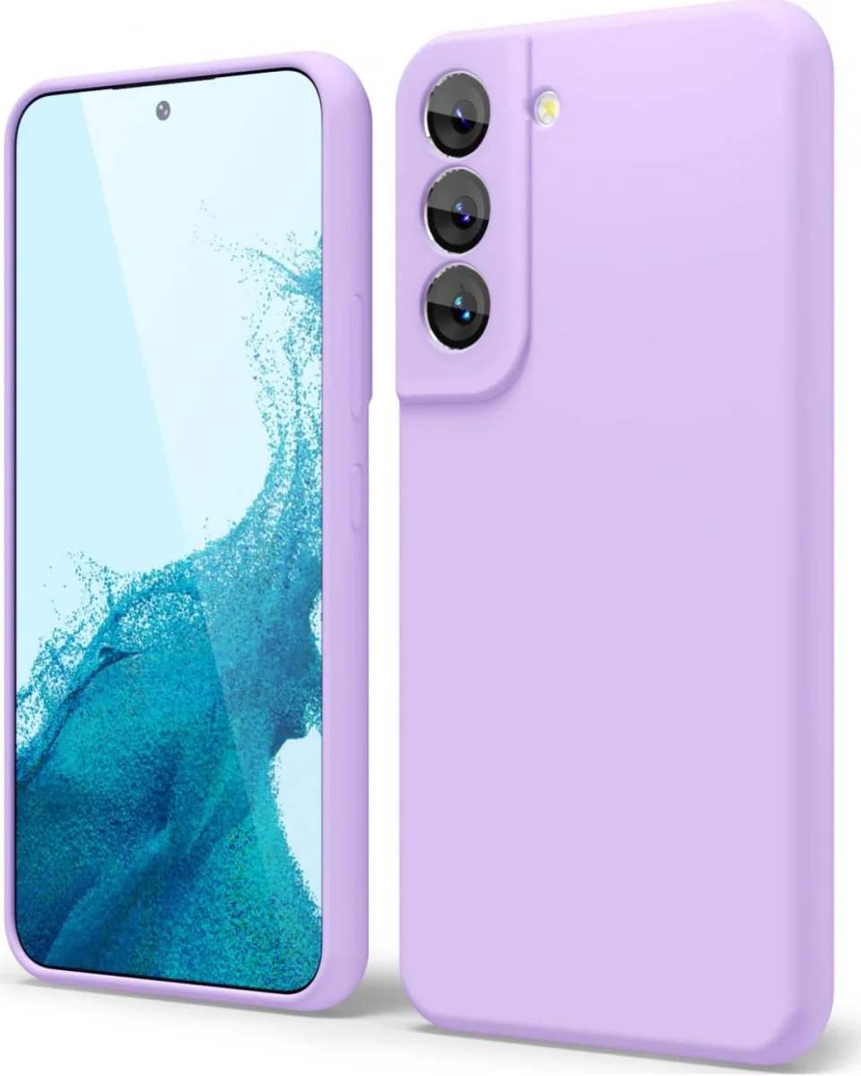 Samsung Galaxy S22 Hoesje Camera Bescherming Dun TPU Back Cover Lila afbeelding 1