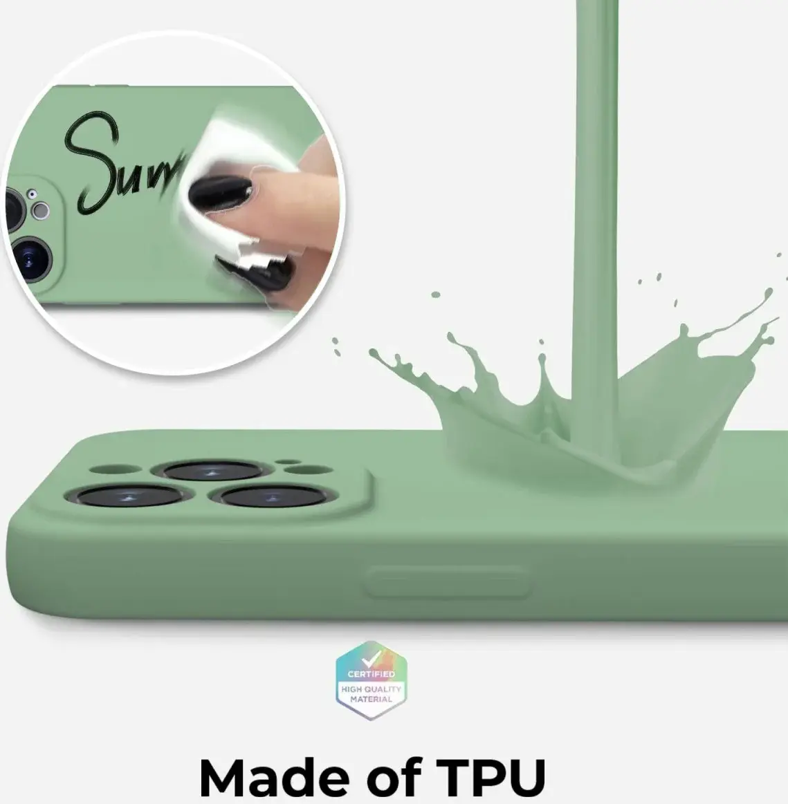 Apple iPhone 13 Pro Max Hoesje met Camera Bescherming Dun TPU Groen afbeelding 3