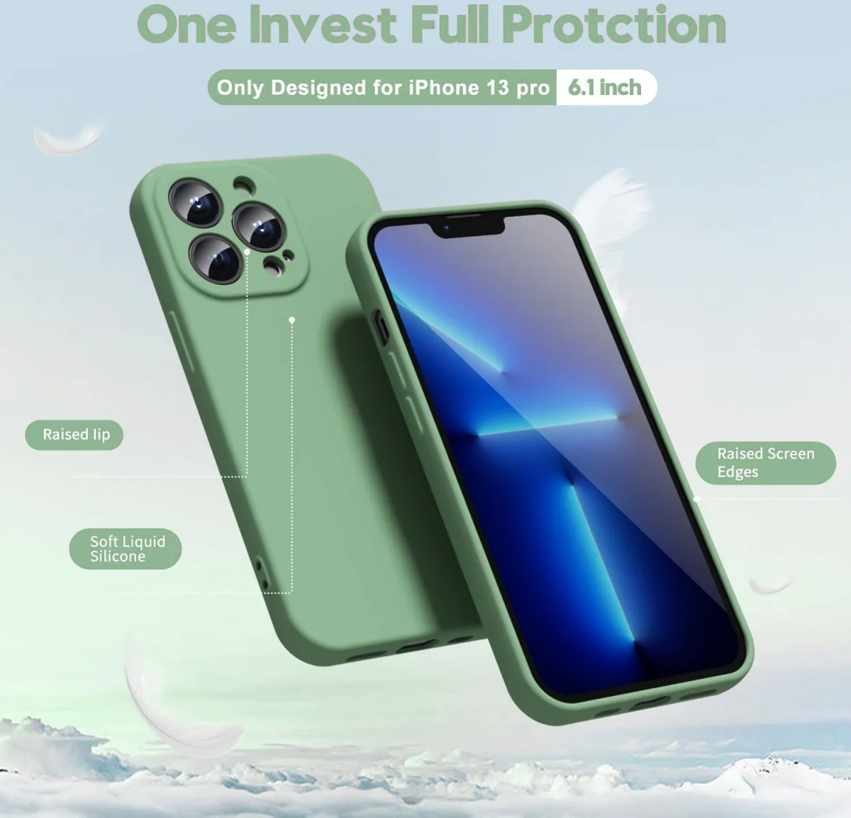 Apple iPhone 13 Pro Max Hoesje met Camera Bescherming Dun TPU Groen afbeelding 4