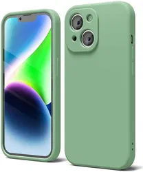 Apple iPhone 14 Hoesje met Camera Bescherming Dun TPU Back Cover Groen afbeelding