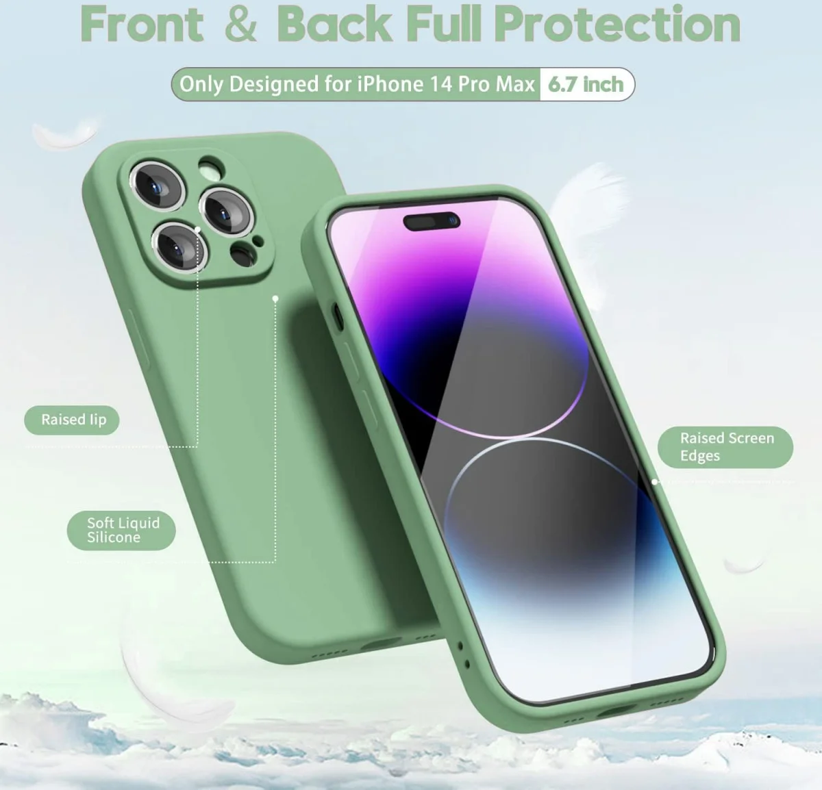 Apple iPhone 14 Pro Max Hoesje met Camera Bescherming Dun TPU Groen afbeelding 3