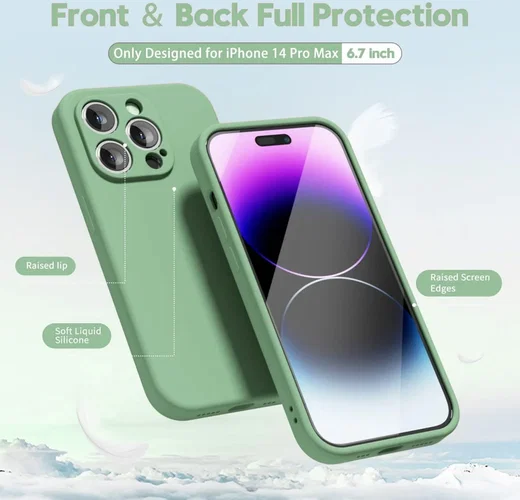 Apple iPhone 14 Pro Max Hoesje met Camera Bescherming Dun TPU Groen afbeelding 3