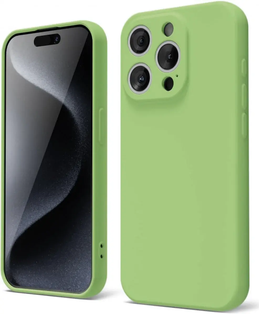 Apple iPhone 15 Pro Hoesje Camera Bescherming Dun TPU Back Cover Groen afbeelding 1