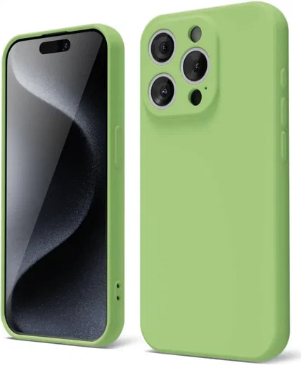 Apple iPhone 15 Pro Hoesje Camera Bescherming Dun TPU Back Cover Groen afbeelding 1