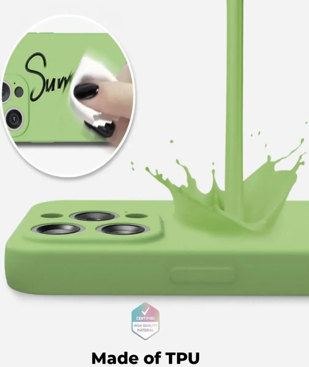 Apple iPhone 15 Pro Hoesje Camera Bescherming Dun TPU Back Cover Groen afbeelding 3