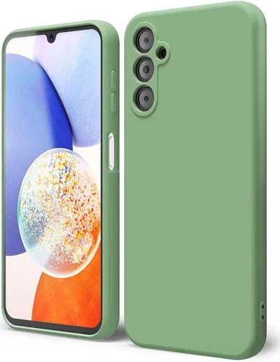 Samsung Galaxy A14 Hoesje Camera Bescherming Dun TPU Back Cover Groen afbeelding 1