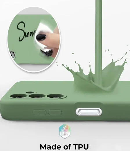 Samsung Galaxy A14 Hoesje Camera Bescherming Dun TPU Back Cover Groen afbeelding 3