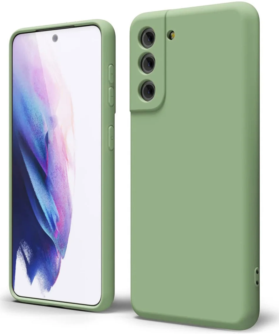 Samsung Galaxy S21 Hoesje Camera Bescherming Dun TPU Back Cover Groen afbeelding 1