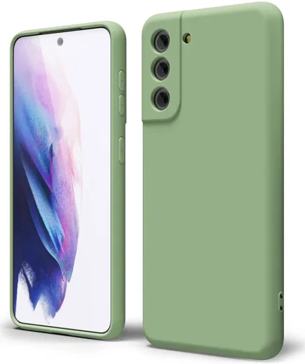 Samsung Galaxy S21 Hoesje Camera Bescherming Dun TPU Back Cover Groen afbeelding 1