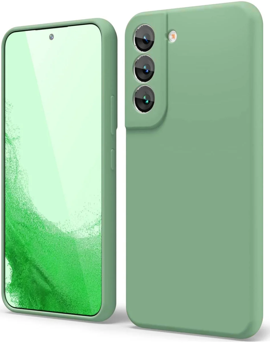 Samsung Galaxy S22 Hoesje Camera Bescherming Dun TPU Back Cover Groen afbeelding 1