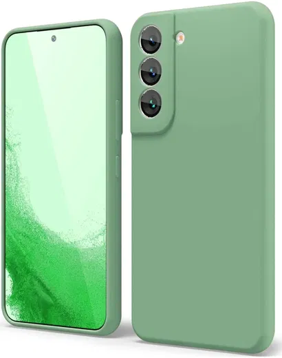 Samsung Galaxy S22 Hoesje Camera Bescherming Dun TPU Back Cover Groen afbeelding 1