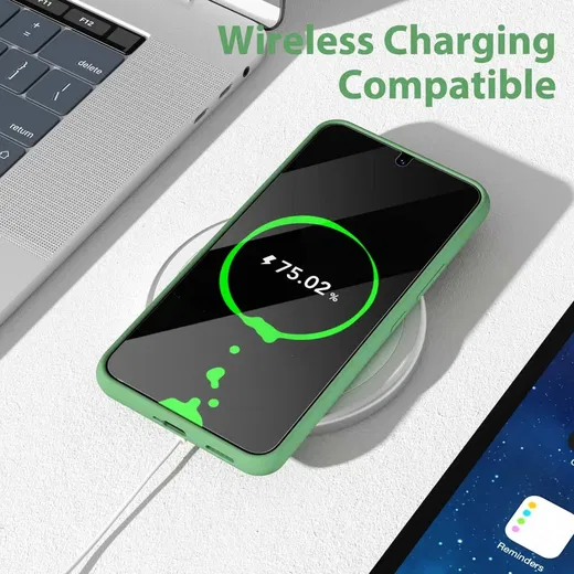 Samsung Galaxy S22 Hoesje Camera Bescherming Dun TPU Back Cover Groen afbeelding 5