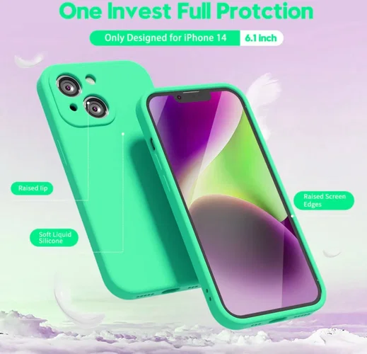 Apple iPhone 14 Hoesje met Camera Bescherming Dun TPU Back Cover Blauw afbeelding 2