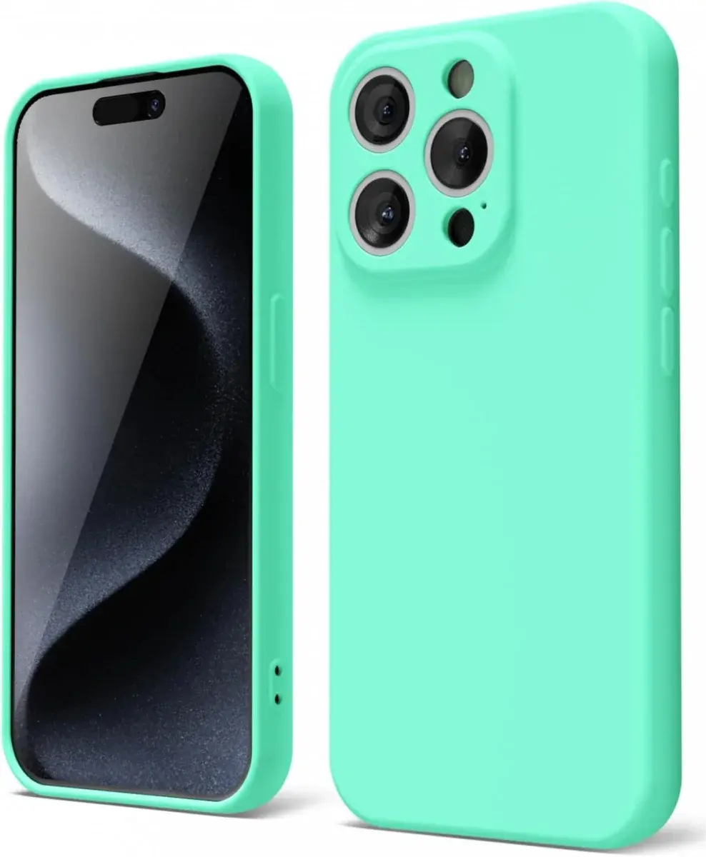 Apple iPhone 15 Pro Hoesje Camera Bescherming Dun TPU Back Cover Blauw afbeelding 1