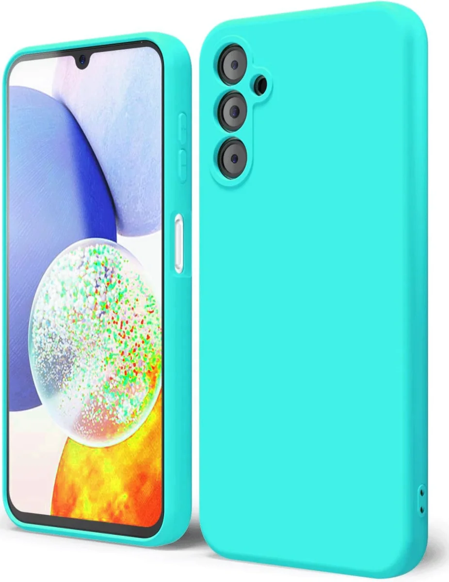 Samsung Galaxy A14 Hoesje Camera Bescherming Dun TPU Back Cover Blauw afbeelding 1