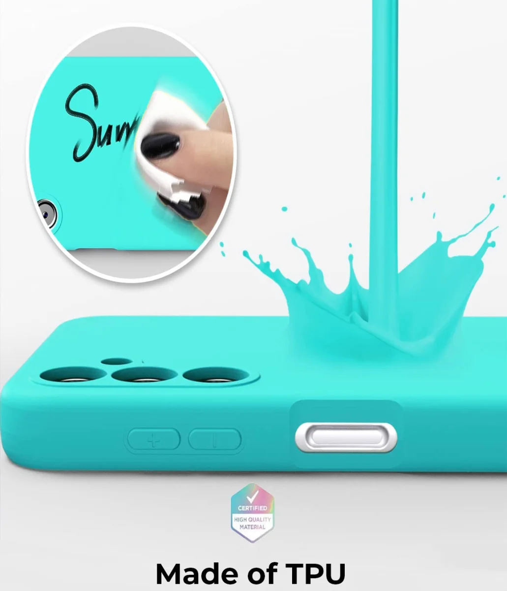 Samsung Galaxy A14 Hoesje Camera Bescherming Dun TPU Back Cover Blauw afbeelding 3