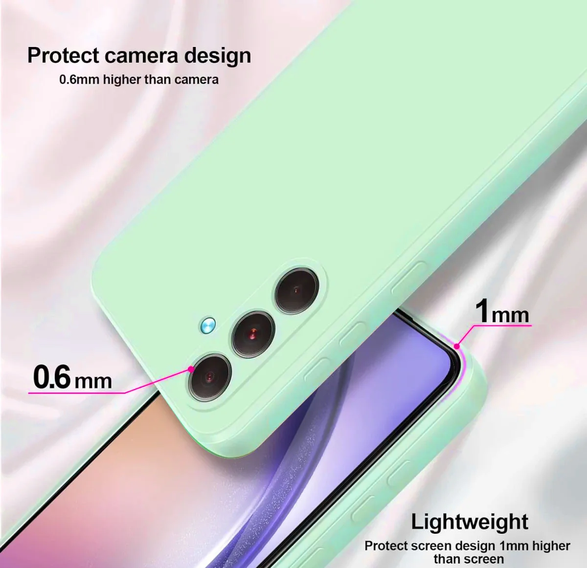 Samsung Galaxy A54 Hoesje Camera Bescherming Dun TPU Back Cover Blauw afbeelding 2