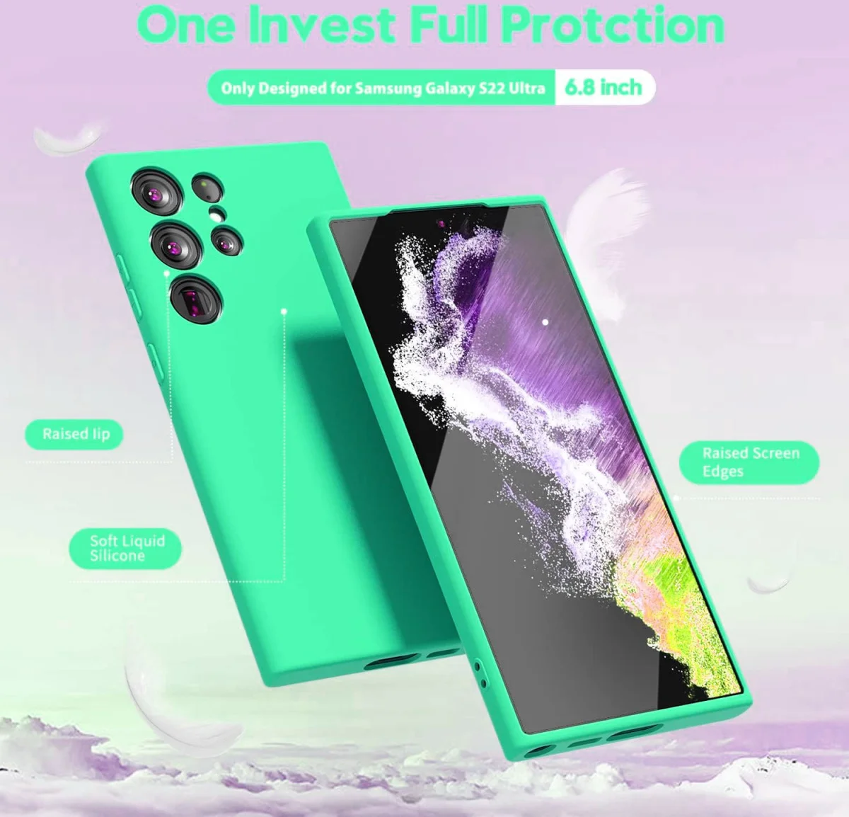 Samsung Galaxy S22 Ultra Hoesje met Camera Bescherming Dun TPU Blauw afbeelding 2