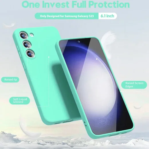 Samsung Galaxy S23 Hoesje Camera Bescherming Dun TPU Back Cover Blauw afbeelding 2