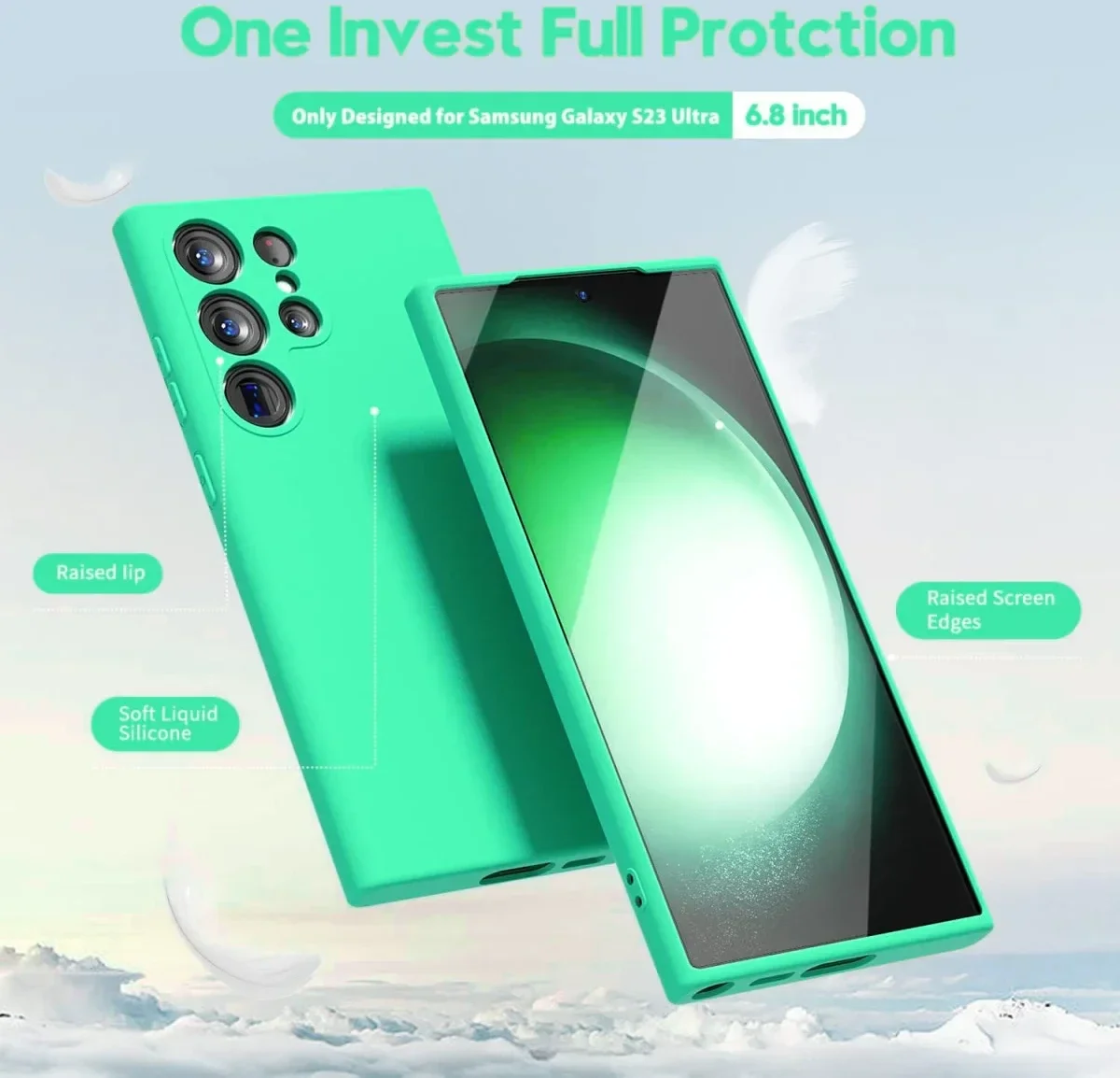 Samsung Galaxy S23 Ultra Hoesje met Camera Bescherming Dun TPU Blauw afbeelding 2