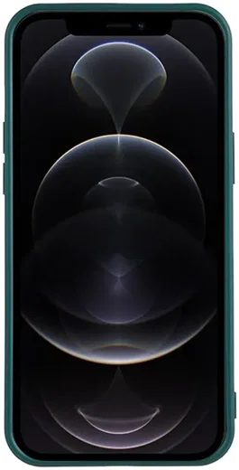 Apple iPhone 12 Pro Hoesje met Camera Bescherming Dun TPU Donkergroen afbeelding 4