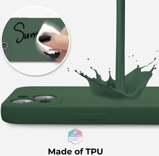 Apple iPhone 13 Hoesje met Camera Bescherming Dun TPU Donkergroen afbeelding 3