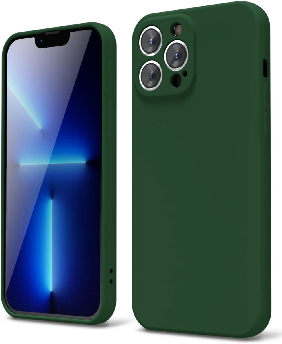 Apple iPhone 13 Pro Max Hoesje Camera Bescherming Dun TPU Donkergroen afbeelding 1