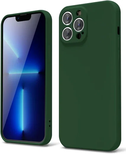 Apple iPhone 13 Pro Max Hoesje Camera Bescherming Dun TPU Donkergroen afbeelding 1
