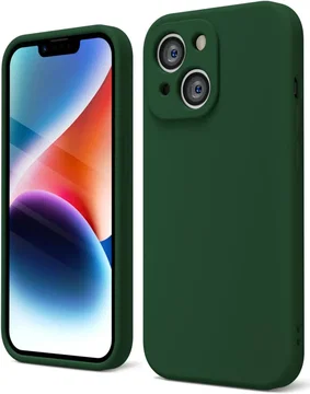 Apple iPhone 14 Hoesje met Camera Bescherming Dun TPU Donkergroen
