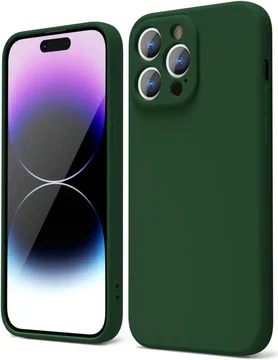 Apple iPhone 14 Pro Max Hoesje Camera Bescherming Dun TPU Donkergroen