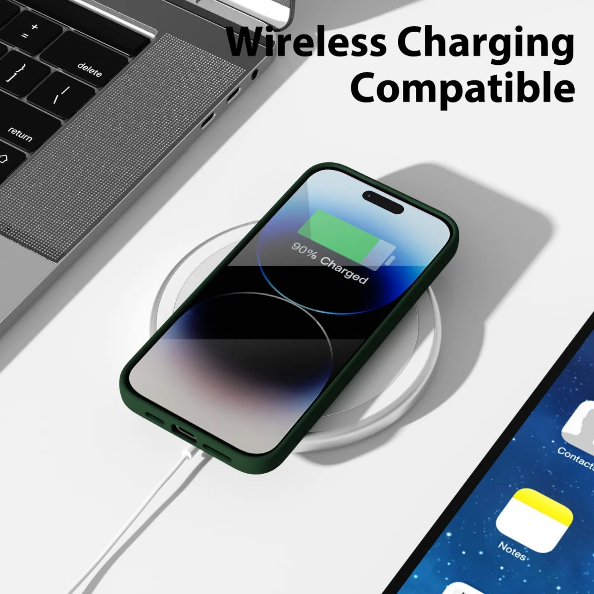 Apple iPhone 14 Pro Max Hoesje Camera Bescherming Dun TPU Donkergroen afbeelding 6