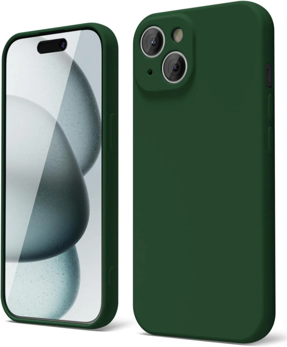 Apple iPhone 15 Hoesje met Camera Bescherming Dun TPU Back Cover Green afbeelding 1